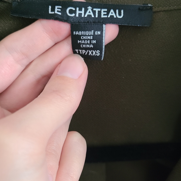 Xxs Le Chateau Oversized Olive Green Shirt Dress - Picture 4 of 5